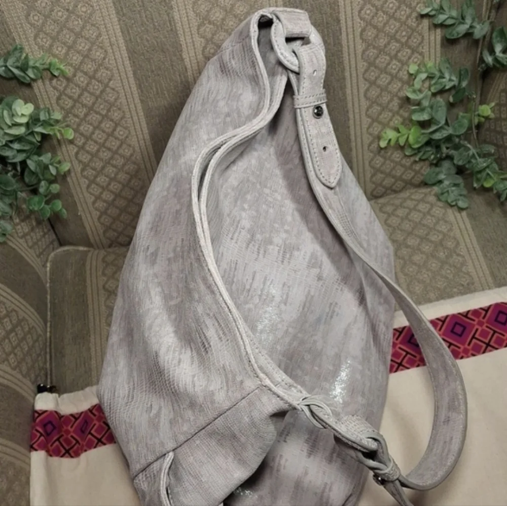 Tory Burch Vintage Lizard Leather Embossed Hobo Bag